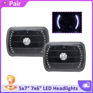 Par de faros delanteros LED 78 5x7" 7x6" para Ford F150 F250 F350 1978-1986 - Imagen 1 de 6