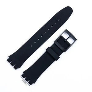 12-20mm Soft Black Silicone Rubber Watchband For Swatch Bracelet Quality Strap - Picture 1 of 15