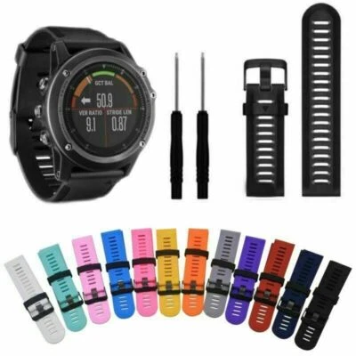 Soft Silicone Strap Replacement Watch Strap Band+Tool Kit For Garmin Fenix 3/HR - Bild 1 von 4