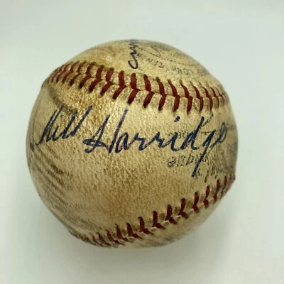 Will Harridge Warren Giles Bucky Harris Hanks Greenberg Signed Baseball JSA COA - Image 1 of 4