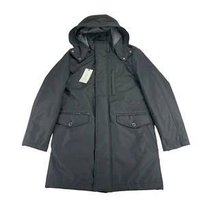 Cole Haan Mens Bonded Car Coat Parka Black S - Picture 1 of 5