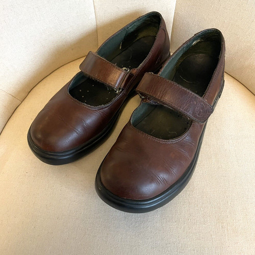 Timberland pelle Mary Janes donna taglia 8 marrone 37331 comfort classico difetto raro