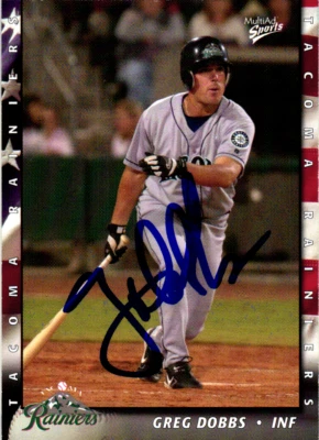 Greg Dobbs Signed 2004 MultiAd Tacoma Rainiers #9 Seattle Mariners - Image 1 of 2