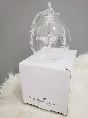 UNUSED Young Living Ornament Glass Diffuser Etched Design Globe Essential Oils - Image 1 of 4