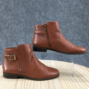 Alfani Boots Womens 8 M Step N Flex Acke Side Zip Ankle Bootie Brown Leather - Picture 1 of 20