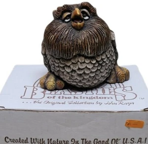 Vintage  Beasties Of The Kingdom  John Raya Owl Sculpture Figure 1980's - Picture 1 of 6
