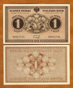 Finlandia, Imperio ruso, 1 Markka, 1916, P-19, UNC - Imagen 1 de 1