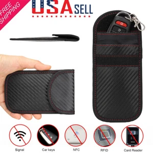 Car Key Signal Blocker Pouch Anti-theft RFID Shielding Key Protector Black Bag - Picture 1 of 10