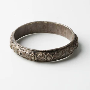 Brazalete de Plata Miao Tribal de Joyería China Antigua Hecha a Mano/DO 912 - Imagen 1 de 12