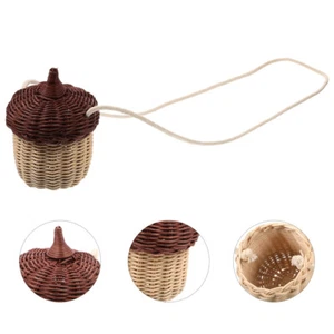 1PC Shoulder Bag Mushroom Basket Woven Hanging Basket Kids Bag - Picture 1 of 11