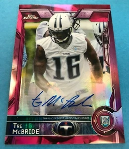 Tre McBride 2015 Topps Chrome Pink Refractor RC Auto #37/75 Rookie SP - Titans - Bild 1 von 2
