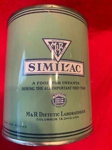 Reproduction 1940's Similac A Food For Infants M & R Dietetic Lab 1 pound Can - Picture 1 of 5