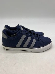Adidas Neo Daily Team K  Navy w/ Grey Stripes Kids Sneakers AQ1283 - Picture 1 of 8