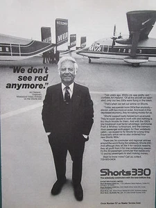 6/1982 PUB SHORT BROTHERS SHORTS 330 MVA MISSISSIPPI VALLEY AIRLINES ORIGINAL ANZEIGE - Bild 1 von 1