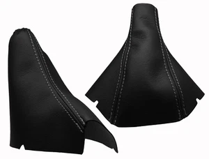 VOLVO S80 I (1998-2008) Soufflet Levier De Vitesse et Frein Cuir - Couture Gris - Picture 1 of 1