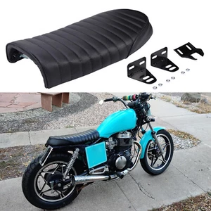 Motorcycle Cafe Racer Seat Flat Vintage Saddle For Honda CM400T CM450 CB 550 650 - Picture 1 of 12