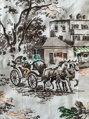 Vintage Paneles Cortinas Cortinas Caballo Victoriano De Colección Buggy A50 Casa de Campo Antigua Moda Foto 1 de 4