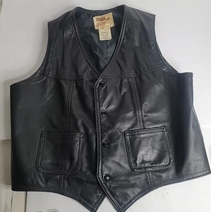 Gilet moto vintage Wolff Of Canada ~ nero ~ 46 - Foto 1 di 9