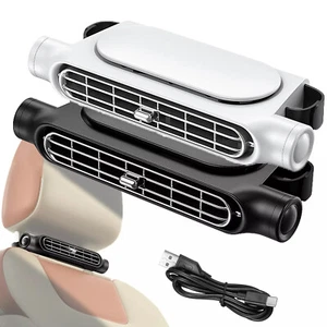 USB Portable Mini Car Mounted Seat Back Cooling Fan Headrest Silent Cooler NEW - Imagen 1 de 13