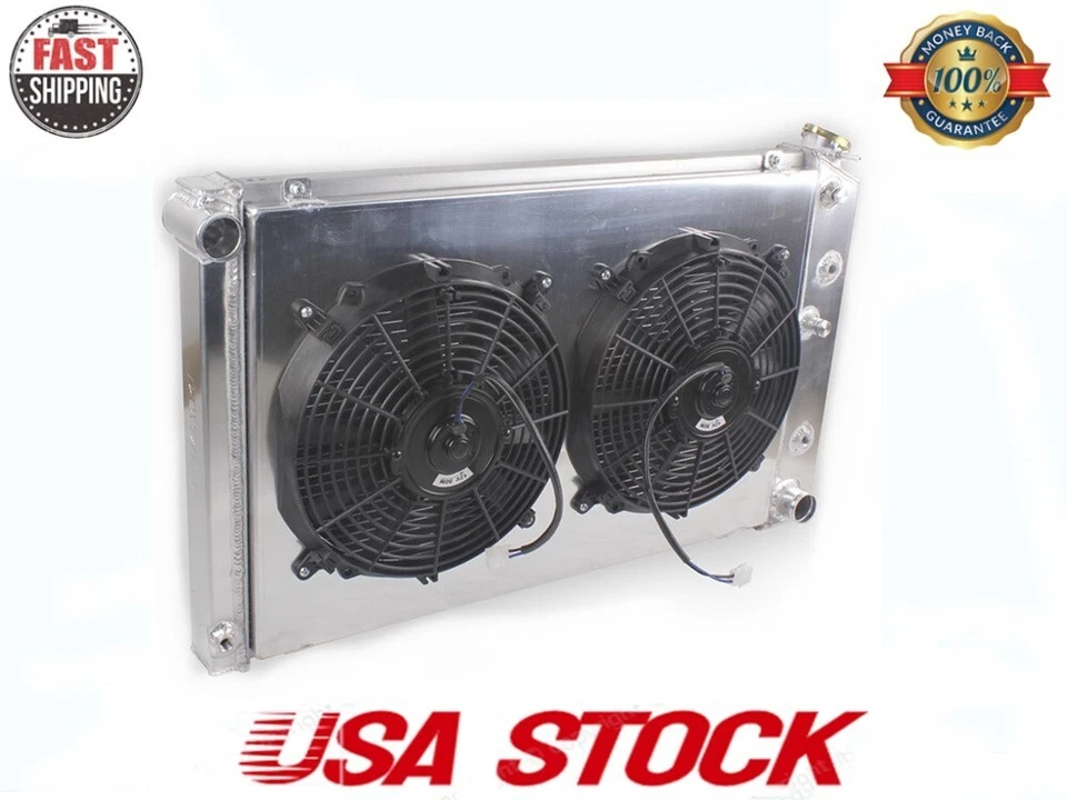 FOR 1978-1986 Pontiac Bonneville Catalina Grand Am 4-Row Radiator+Shroud+2*Fans - Image 1 of 4