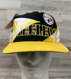 Vintage Pittsburgh Steelers Hat Cap Snapback Logo 7 Colorblock Large NWT Rare - Picture 1 of 12