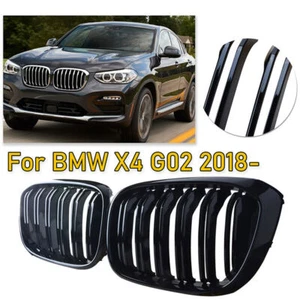 Glossy Black Front Hood Kidney Grille For BMW G01 X3 X3M G02 X4 2018~2021 2020 - Picture 1 of 8