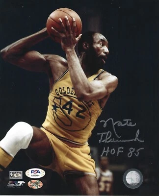 Nate Thurmond-Warriors-Autographed 8x10 Photo With HOF 85- PSA/DNA - Image 1 of 2