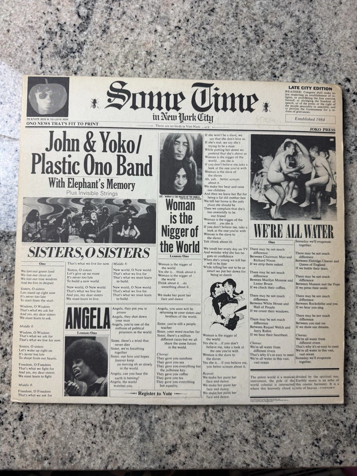JOHN LENNON YOKO PLASTIC ONO BAND Some Time In New York City 1972 Double LP -EX - Imagem 1 de 4
