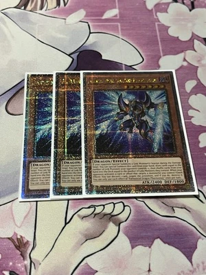 Yugioh! 3x NM Fantastical Dragon Phantazmay RA02-EN013 (Quarter Century Secret) - Image 1 of 2