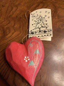 Vintage 1989 House of Hatten Herz Ornament Zauberwald D Calla mit Etikett - Bild 1 von 4