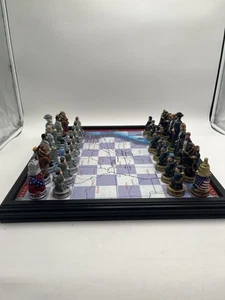 Juego de ajedrez vintage de la Guerra Civil Americana completo con tablero de mapa de batalla - Imagen 1 de 7