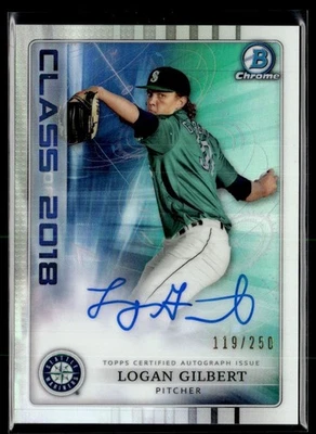 2018 Bowman Draft Chrome Class 2018 Refractor Auto Logan Gilbert Auto 119/250 - Image 1 of 2
