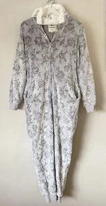 Boux Avenue Grey Fluffy All-In-One Pyjamas Loungewear Size Extra Small - Picture 1 of 3
