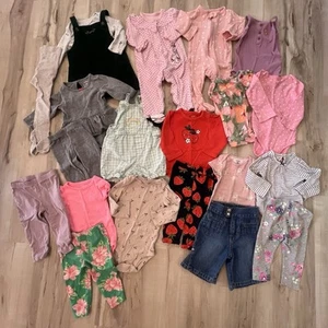 20 Piece Lot Bundle Spring Summer 9 Month Baby Girl Clothes Outfit Sleeper Dress - Picture 1 of 13