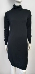 PERUVIAN Strick-Kleid schwarz Rollkragen 100%Wolle Langarm Strickbund M- 38/40 - Bild 1 von 9