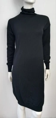 PERUVIAN Strick-Kleid schwarz Rollkragen 100%Wolle Langarm Strickbund M- 38/40 - Bild 1 von 4