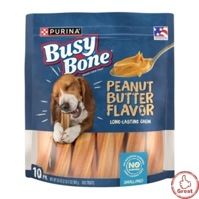 Purina Busy Bone Peanut Butter Flavor Small Medium Long Lasting Chewy Dog Treats - Image 1 of 4