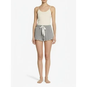 NEW Abercrombie & Fitch Gray White Ribbed Casual Loungewear Pajama Shorts Size M - Picture 1 of 7