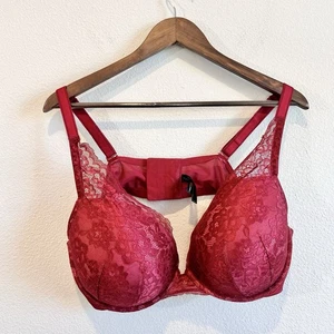 Torrid Curve Lace Push-Up Plunge Bra Red 46C Underwire Plus Size Lingerie - Picture 1 of 10