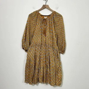 Vestido Emerson Fry Pequeño Clemencia Colección India Niveles Amarillo Boho Playa - Imagen 1 de 16