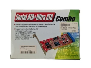Serial ATA + Ultra. SATA and IDE Combo card. Includes Driver Floppy - Picture 1 of 5