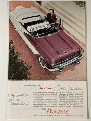 1956 Pontiac Star Chief Custom Convertible Print Ad Special Car - Image 1 of 2
