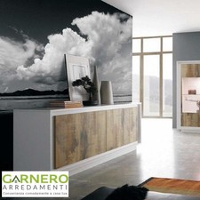 Madia moderna SKY PERO mobile credenza bianco opaco 4 ante soggiorno contenitore