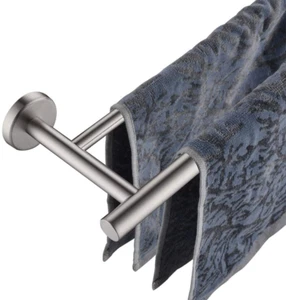 Double Bath Towel Bar 30" Stainless Steel Rack Holder Brushed Wall Mount - Picture 1 of 17