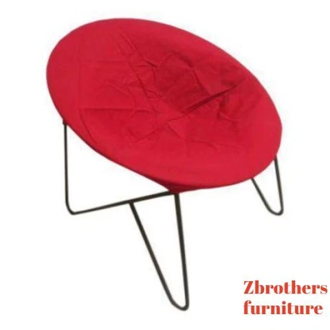 RARE 1950 Hedstrom Saucer Folding Hoop Lounge Chair Metal Frame Hair Pin Leg NOS Cover