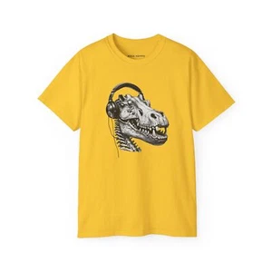 Skull Graphic Tee, Music Lover Shirt, Headphone Hippo Shirt, Unisex Tee, Cotton - Picture 1 of 45