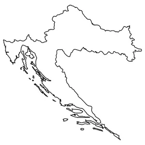 Croazia contorno vuoto POSTER LUCIDO IMMAGINE FOTO STAMPA BANNER 12414 - Foto 1 di 1