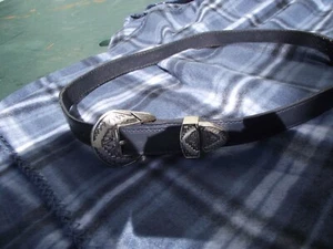 Vintage Tex Tan womens belt Blue Leather Western  34” cowgirl - Picture 1 of 9