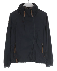 Naketano Jacke Damen Groß Asymmetrisch Reißverschluss Nadelstreifen Leicht Blau - Bild 1 von 13