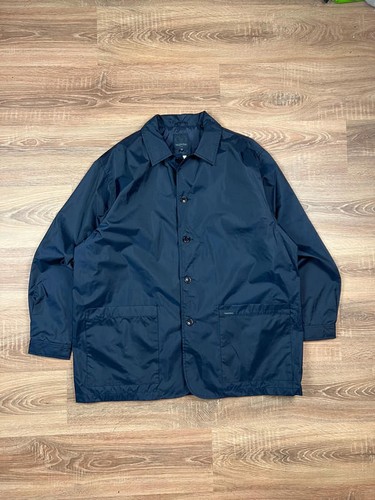 Trench cappotto nylon jeans Valentino blu navy vintage anni 90 (XL)